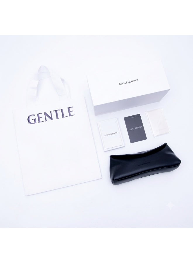 جنتل مونستر نظارات شمسية بيضاوية من Gentle Monster Kota Col.02 53 بإطار معدني فضي وعدسات بلون الليمون الفاتح، مناسبة للجنسين - Image 4