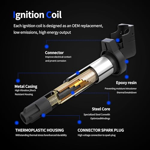 OXCANO UF400 Ignition Coil Compatible with Acura EL 2001 2002 2003 2004 2005 MDX 2001-2009, Honda Accord 2004-2007 Civic 2001-2005 Pilot 2003-2008 Ridgeline 2006-2008, Saturn VUE 2004 2005 2006 2007 - Image 2