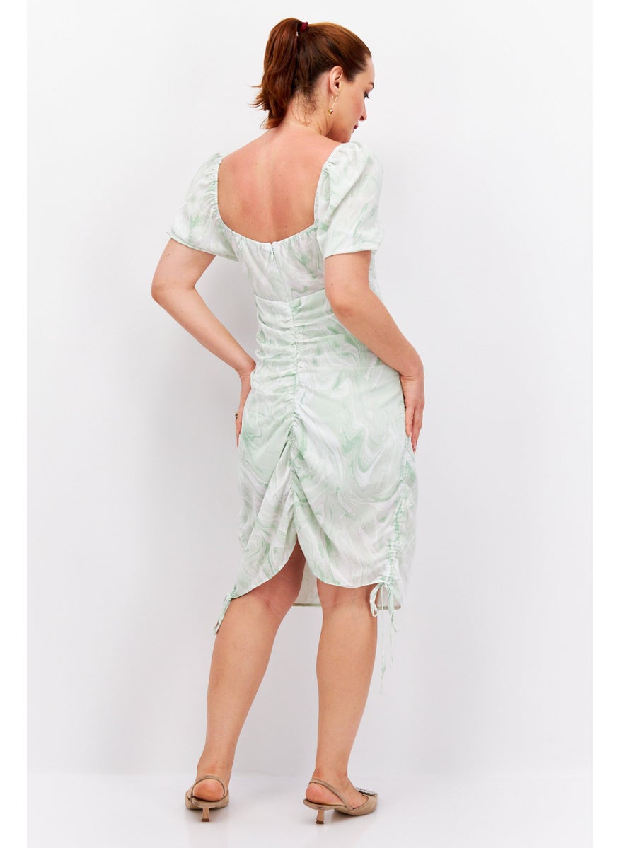 Missguided Women Tie Dye Midi Dress, Green Combo  - Image 4