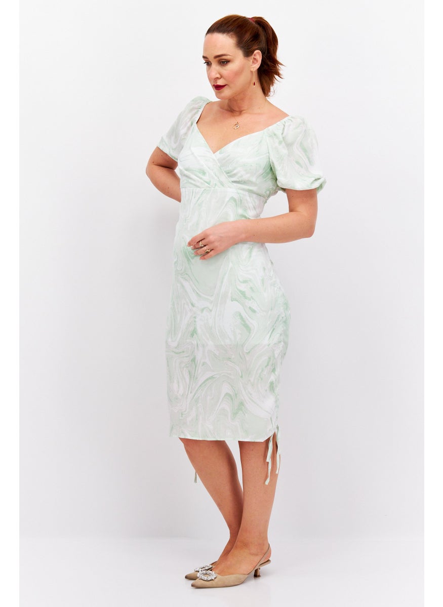Missguided Women Tie Dye Midi Dress, Green Combo  - Image 3
