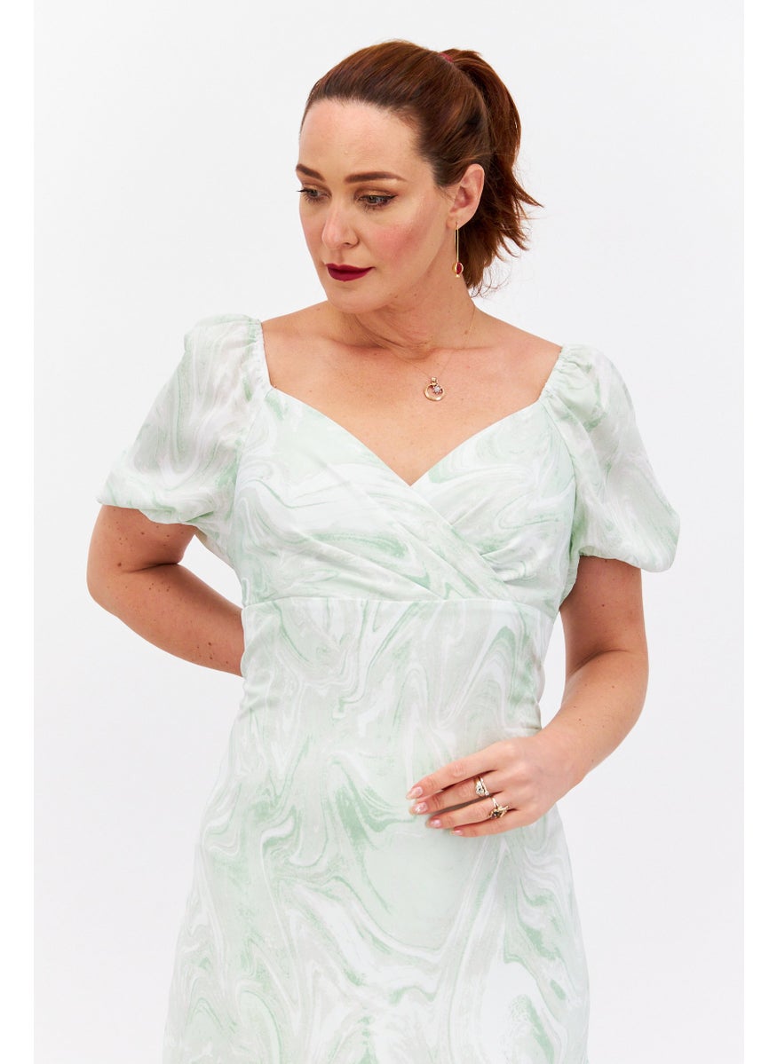 Missguided Women Tie Dye Midi Dress, Green Combo  - Image 2