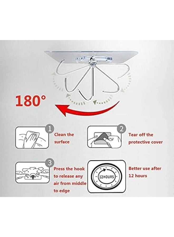 5 Pcs Self Adhesive Wall Hooks Hanging Nails for Hanging, Mounting Hooks for Kitchen, Bathroom, Bedroom, Living Room, No Drilling - Image 2
