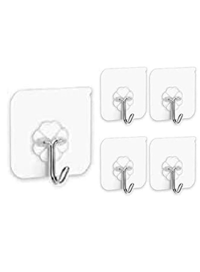 5 Pcs Self Adhesive Wall Hooks Hanging Nails for Hanging, Mounting Hooks for Kitchen, Bathroom, Bedroom, Living Room, No Drilling - Image 1