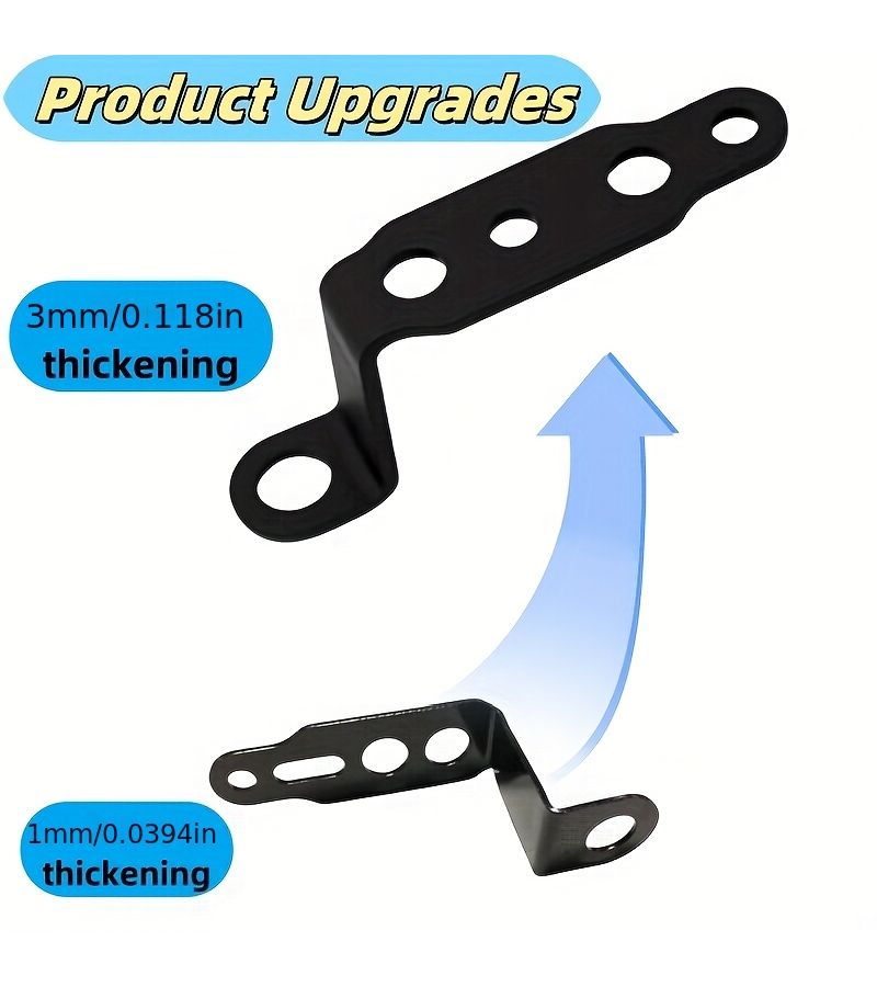 Black Thickened Motorcycle Headlight Rearview Mirror Bracket Turn Signal Spot Light Modification - Image 5