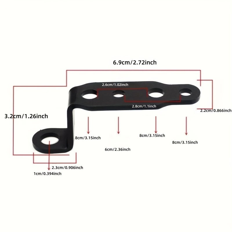 Black Thickened Motorcycle Headlight Rearview Mirror Bracket Turn Signal Spot Light Modification - Image 2