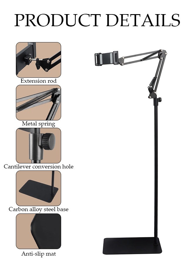 DUNISO Tablet Floor Stand, 360° Flexible Rotation Tablet Stand with Heavy Duty Base, Adjustable iPad Stand for Bed, Holder for/Switch/Phone or Other 3.5"-11" Electronic Devices - Image 5