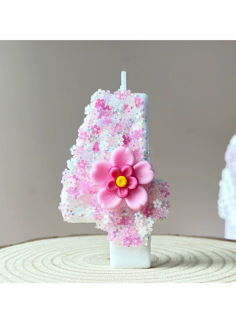 general Graduating Pink Digital Candle Party Dessert Table Decoration Item Birthday Cake decoration for one-year-old Celebration