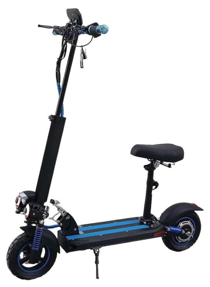 شارد سكوتر محرك 1000 واط، بطارية 48 فولت 10 أمبير، نطاق من 35 إلى 45 كيلومتر، السرعة القصوى 55 كيلومتر في الساعة، 4 مصابيح LED للتعليق وشاشة رقمية E10 - Image 1