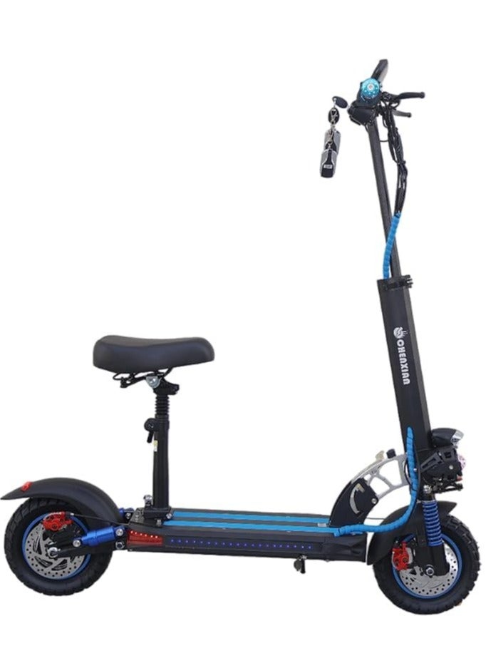 شارد سكوتر محرك 1000 واط، بطارية 48 فولت 10 أمبير، نطاق من 35 إلى 45 كيلومتر، السرعة القصوى 55 كيلومتر في الساعة، 4 مصابيح LED للتعليق وشاشة رقمية E10 - Image 2