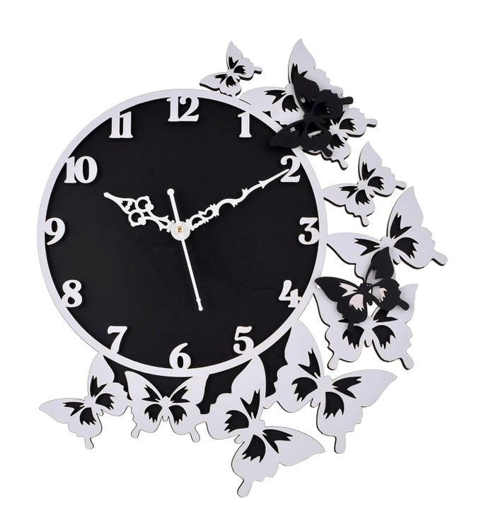 15 INCH SILENT NONTICKING WOODEN WALL CLOCK FOR HOME STYLISH WALL CLOCK FOR HOME LIVING ROOM BEDROOM OFFICE HALL WHITE