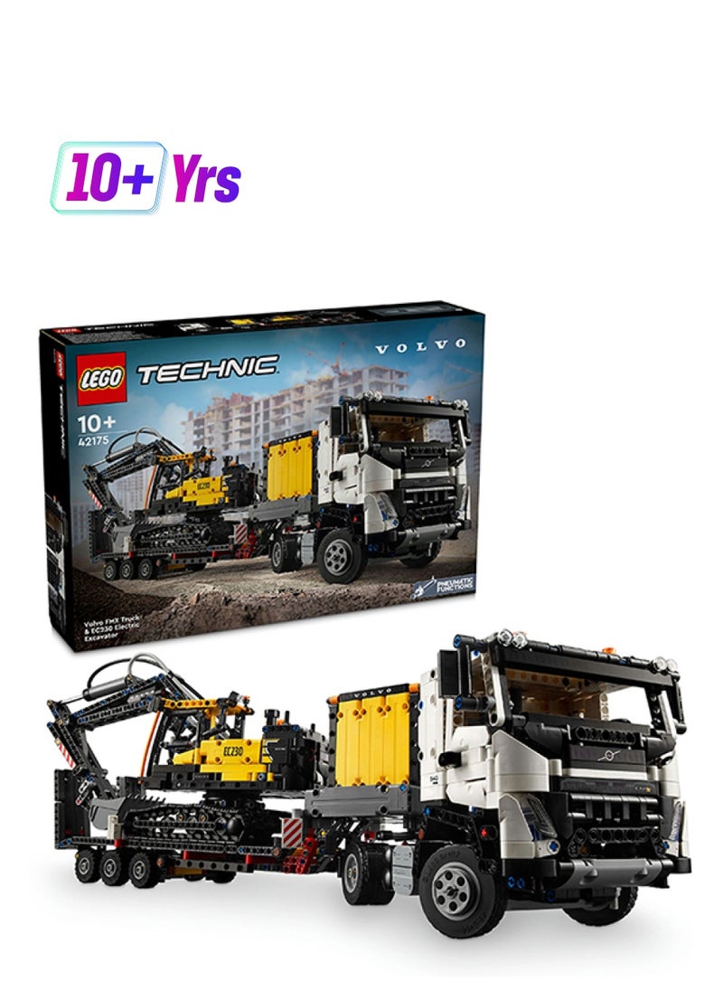 LEGO لعبة شاحنة فولتف FMX و حفارة كهربائية EC230 للأطفال، هدية مركبة لصبيان وبنات أعمارهم 10 سنوات وما فوق الذين يحبون نماذج البناء الثقيلة 42175 (2274 قطعة)  - Image 1