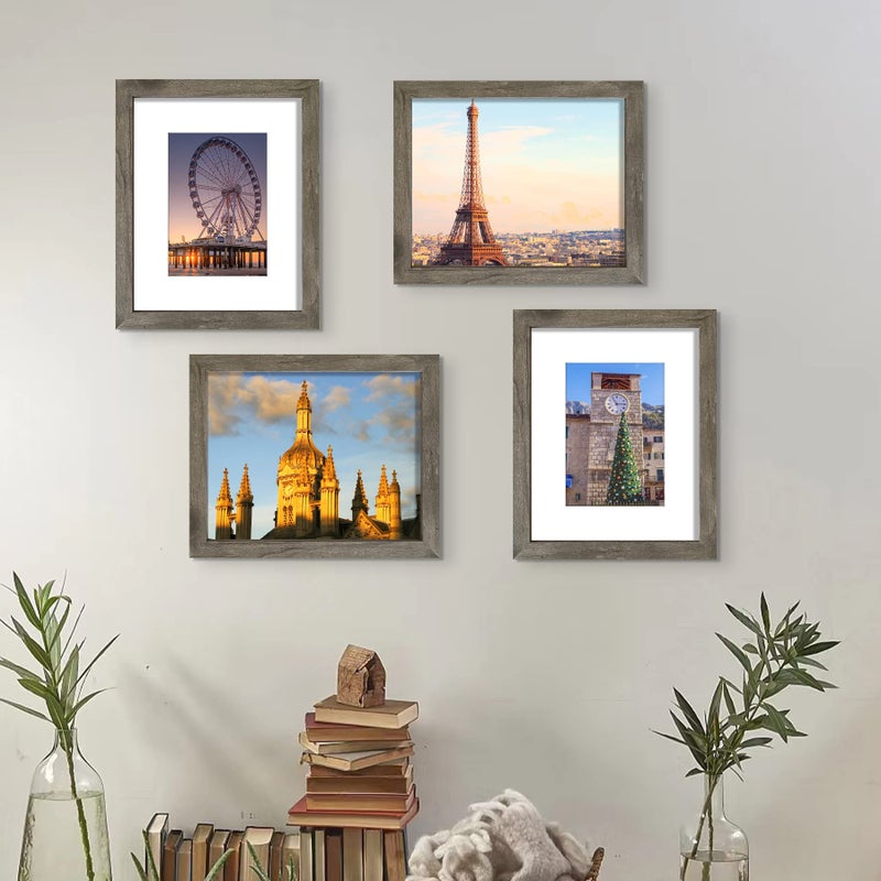BESCRCL 8x10 Picture Frame Grey Set of 6  Display Pictures 5x7 with Mat or 8x10 Without Mat for Wall Mounting or TableTop - Image 2