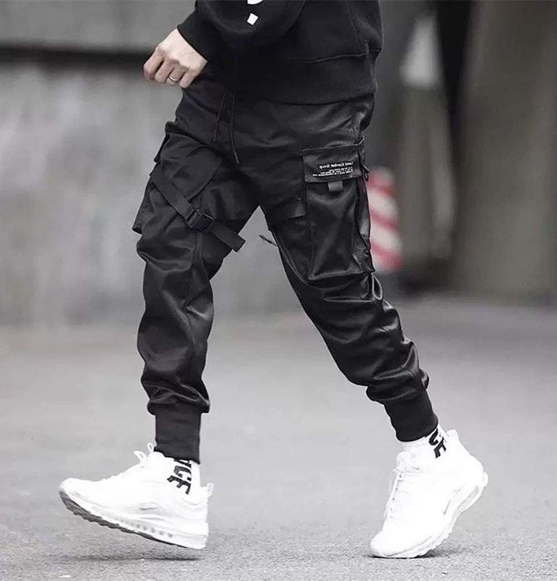 Niepce Inc Streetwear Mens Techwear Jogger Pants with Straps (Black-1, Medium) - Image 5