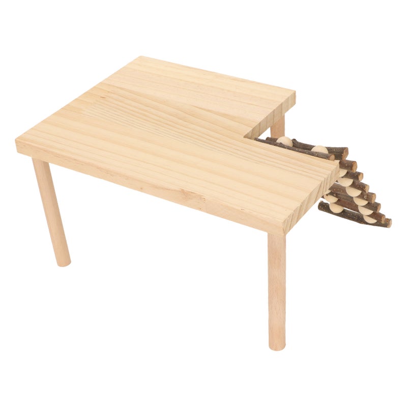 Hamster Climbing Platform 2 Layer Landscaping Natural Wooden Hamster Playing Activity Platform with Ladder - Image 3