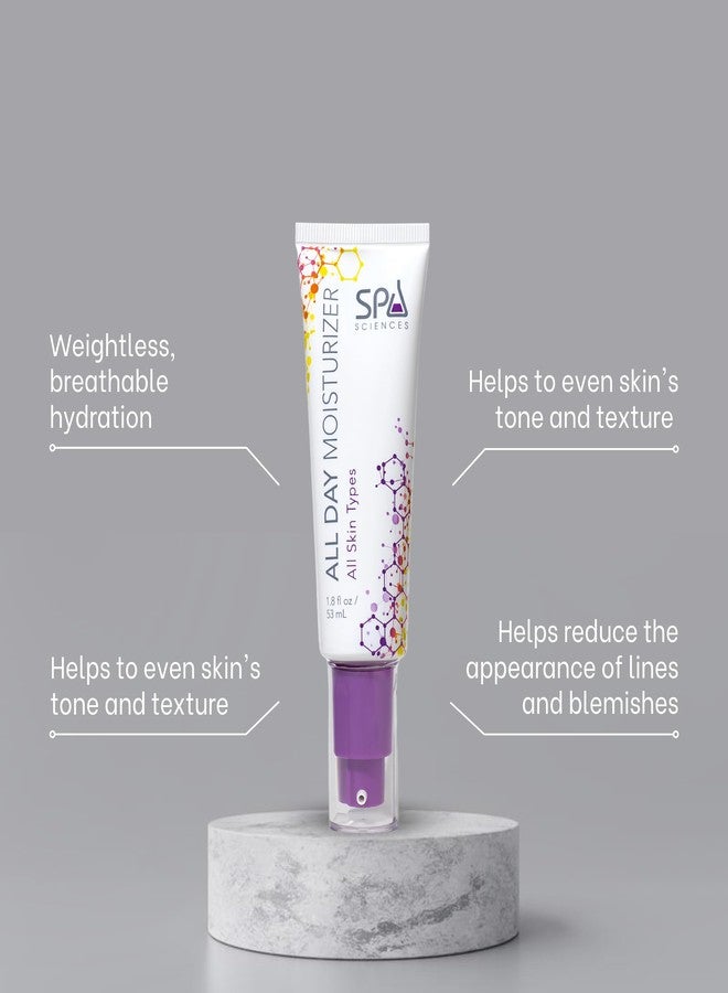 SPA SCIENCES - All Day Moisturizer - Made in the USA - Lightweight, Gentle Moisturizer - With Glucosamine HCL, Seaweed Extract - Hydrating, Revitalizing, Soothing - Vegan - For All Skin Types - 1.8oz - Image 3