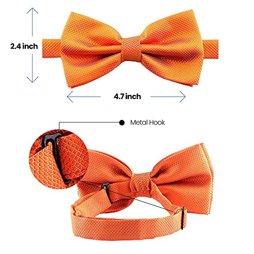Man of Men Bow Tie for Men Polyester Solid Pretied Bowties Adjustable Tuxedos Bowtie for Weddings & Groom’s Gift – Bow Ties for Women (1, Orange) - Image 5