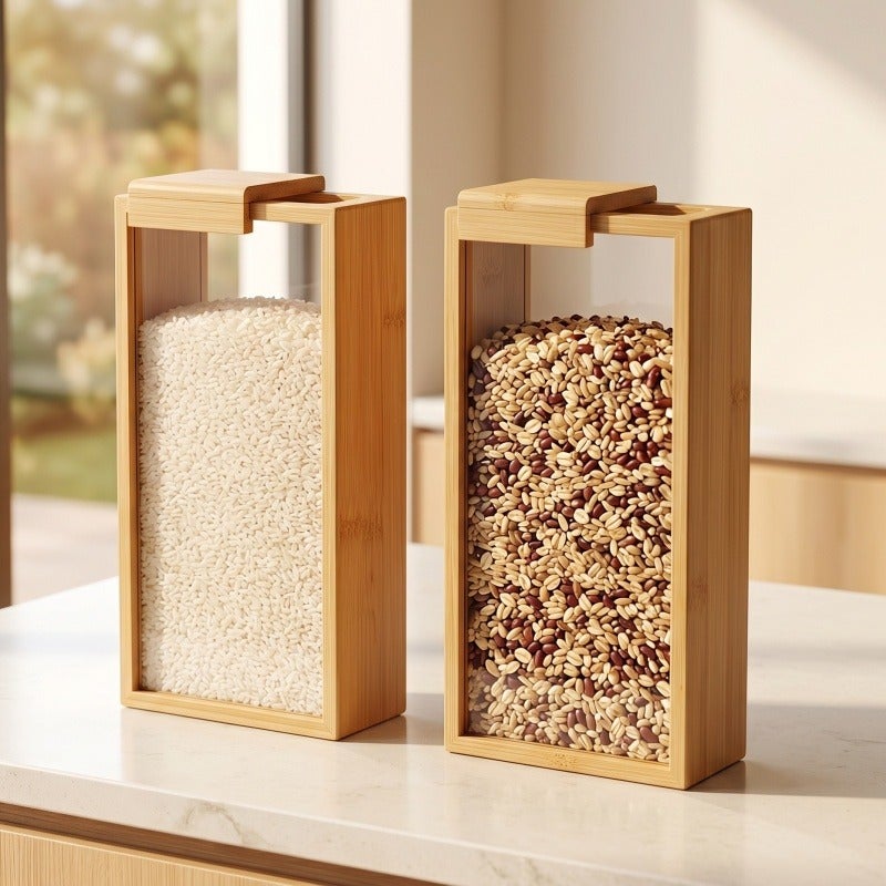 Food Dispenser, Kitchen Organizers And Storage, Food Containers And Cereal Dispenser for Pantry Organization And Storage Container, Cereal, Rice, Flour, Snacks - Image 3