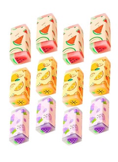 Oasisgalore Erasers 12pcs Fruit Eraser Portable Pupils Decorate Cartoon Eraser (Random)  - Image 1