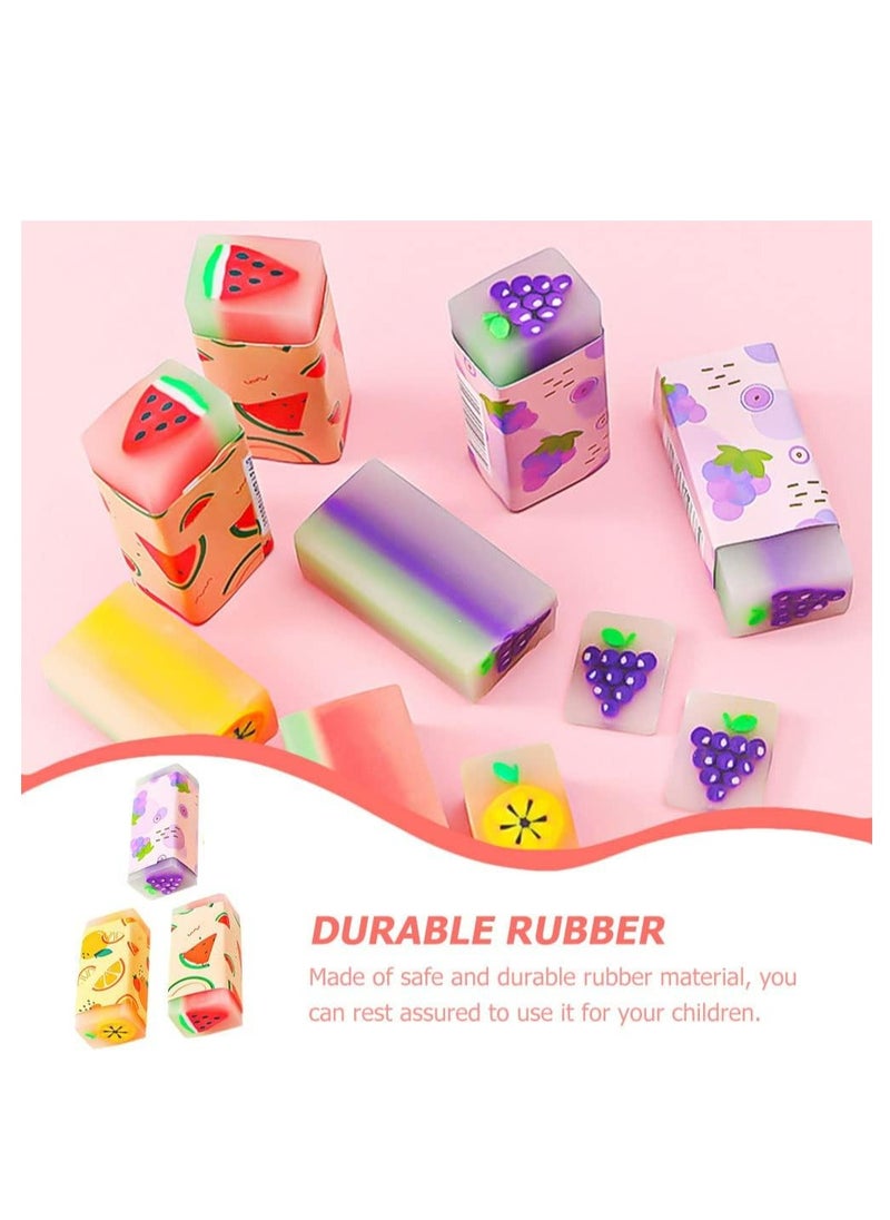 Oasisgalore Erasers 12pcs Fruit Eraser Portable Pupils Decorate Cartoon Eraser (Random)  - Image 2
