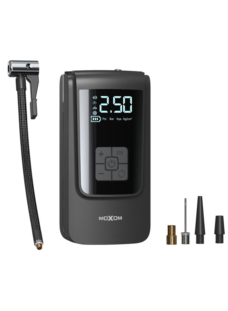 MOXOM MX-AC01 Portable Cordless Air Pump and Power Bank 4000 mAh with LCD + LED Display - Image 1