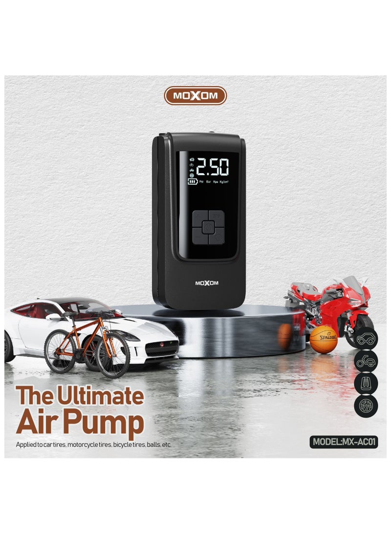 MOXOM MX-AC01 Portable Cordless Air Pump and Power Bank 4000 mAh with LCD + LED Display - Image 3