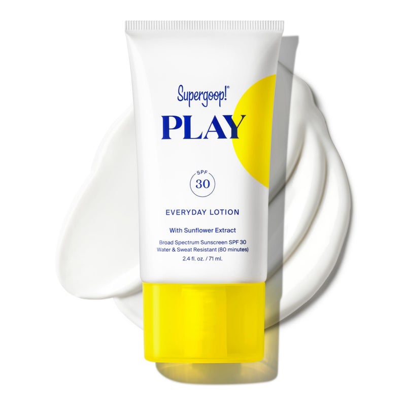 Supergoop PLAY Everyday SPF 30 Lotion 24 oz Broad Spectrum Sunscreen Water Sweat Resistant Body Face Sunscreen Great for Active Days