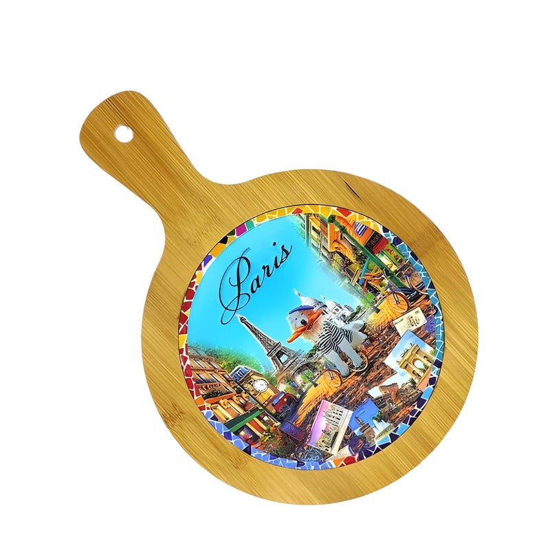 Lemon Tree Italian and Parisian Theme Designs Dining Table Coaster for Home & Office, Scratch & Heat Resistant | Ceramic Base with Bamboo Frame (Multicolor A) - Image 4