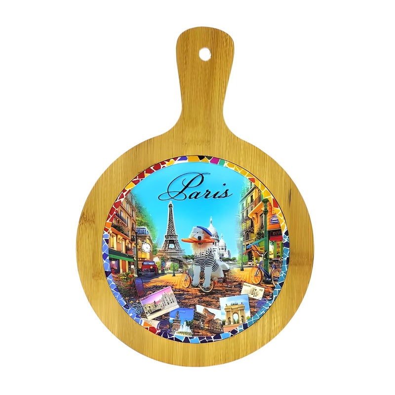 Lemon Tree Italian and Parisian Theme Designs Dining Table Coaster for Home & Office, Scratch & Heat Resistant | Ceramic Base with Bamboo Frame (Multicolor A) - Image 3