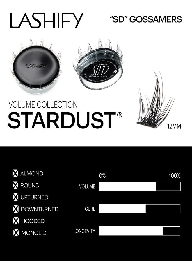 Lashify Stardust 12mm Gossamer DIY Eyelash Extensions Refill, The Multi-Length Multi Layered Lash, Thin Fibers of the Classic "C" Style, Black, Easy False Lashes - Image 3