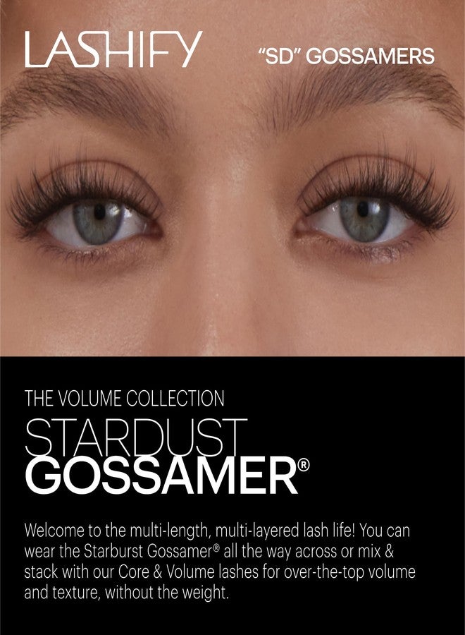 Lashify Stardust 12mm Gossamer DIY Eyelash Extensions Refill, The Multi-Length Multi Layered Lash, Thin Fibers of the Classic "C" Style, Black, Easy False Lashes - Image 2