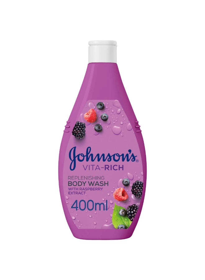 Johnson's Vita Rich Replenishing Body Wash Raspberry Extract 400ml purple - Image 1