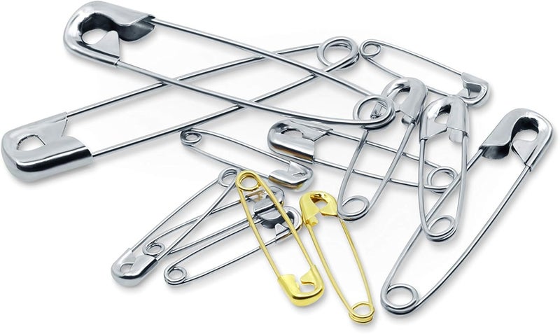 Dritz دريز 1480 دبابيس أمان مع صندوق تخزين من الفولاذ المطلي بالنيكل والنحاس بأحجام متنوعة 100 قطعة - Image 5