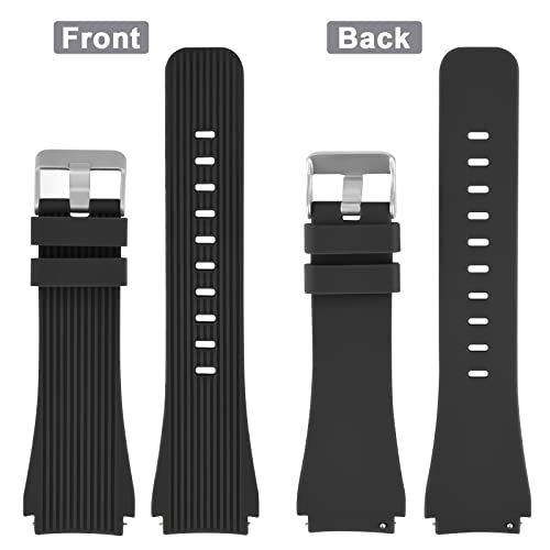 Tobfit 22mm Soft Vertical Grain Watch Strap Compatible for Amazfit GTR 2/2e/3/3 Pro/4, Replacement Silicone Strap for Amazfit Bip 5 (WATCH NOT INCLUDED)-Black - Image 4
