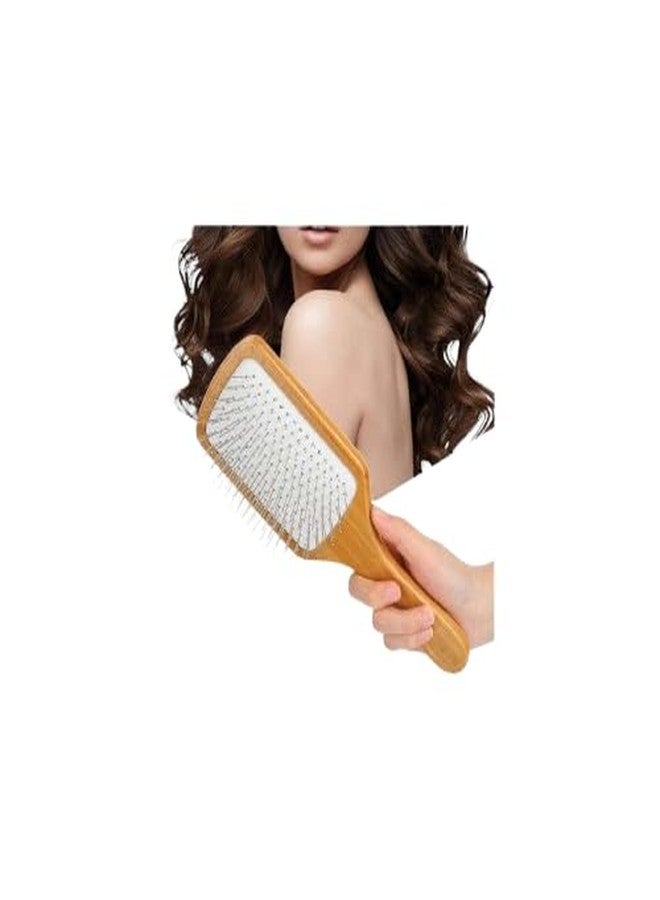 إم إف فرشاة شعر من الخيزران مضادة للبكتيريا من MF® لتصفيف الشعر في أي وقت - مشط فك تشابك الشعر للرجال والنساء من المجموعة المميزة (عبوة من قطعة واحدة). - Image 1