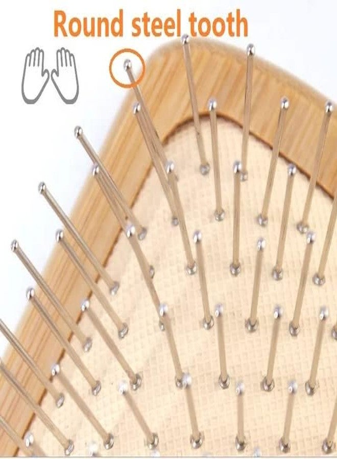 إم إف فرشاة شعر من الخيزران مضادة للبكتيريا من MF® لتصفيف الشعر في أي وقت - مشط فك تشابك الشعر للرجال والنساء من المجموعة المميزة (عبوة من قطعة واحدة). - Image 3