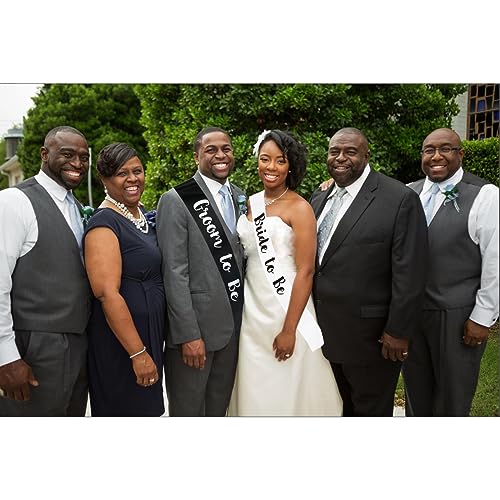 MUMUNN 2 PCS Bride to Be and Groom to Be Sash, Black & White Bachelorette Sashes for Bridal Shower Bachelorette Party Engagement Gifts - Image 5