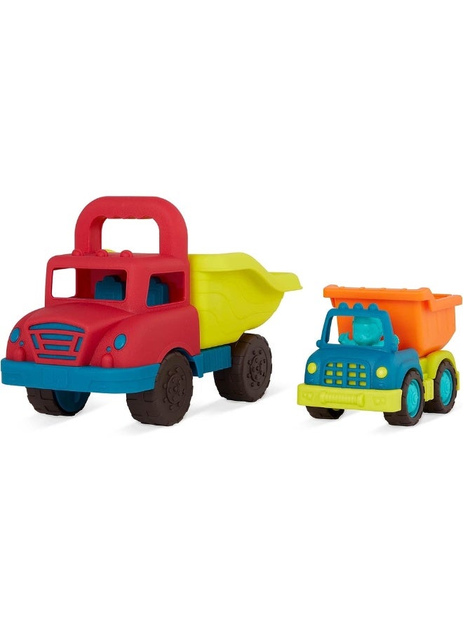 B. Toys B.toys - Mini Toy Dump Set 2 Trucks & Intside Driver - BX2238Z - Image 1