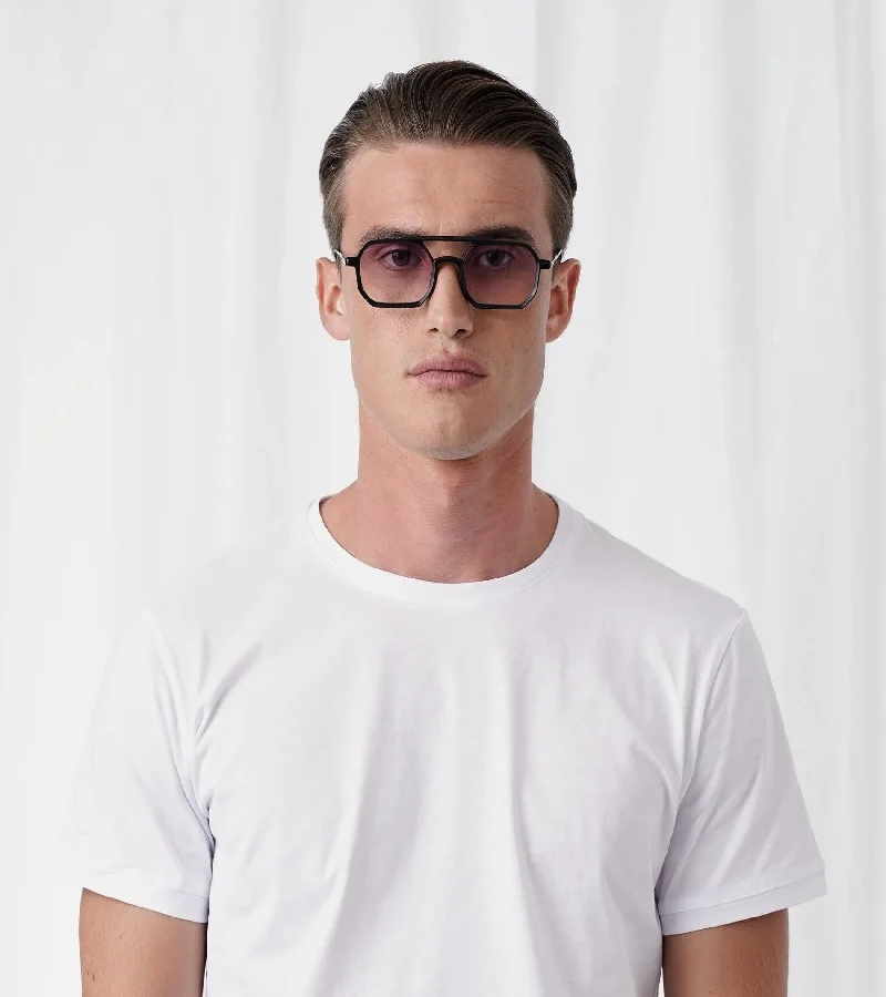 Explicit Poets Explicit Poets Unisex RICHARD Matt Black - Purple Gradient Stylish Sunglasses, 40EP4