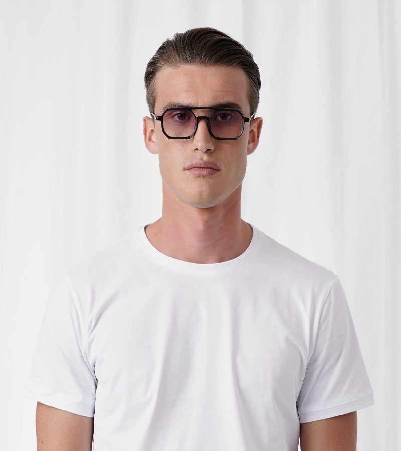  اكسبليست باوتس نظارات شمسية أنيقة ريتشارد للرجال والنساء، أسود مطفي بتدرج بنفسجي - Image 3