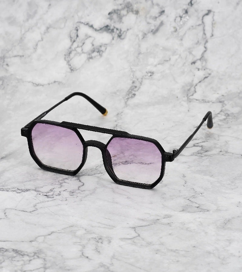  اكسبليست باوتس نظارات شمسية أنيقة ريتشارد للرجال والنساء، أسود مطفي بتدرج بنفسجي - Image 1