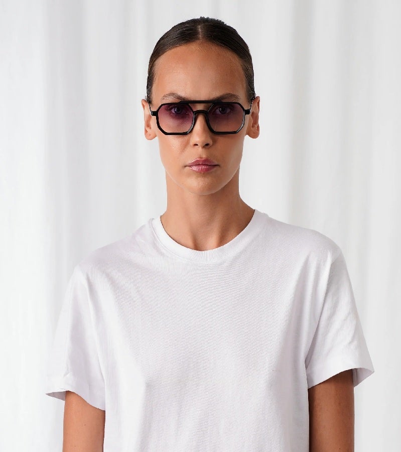  اكسبليست باوتس نظارات شمسية أنيقة ريتشارد للرجال والنساء، أسود مطفي بتدرج بنفسجي - Image 4