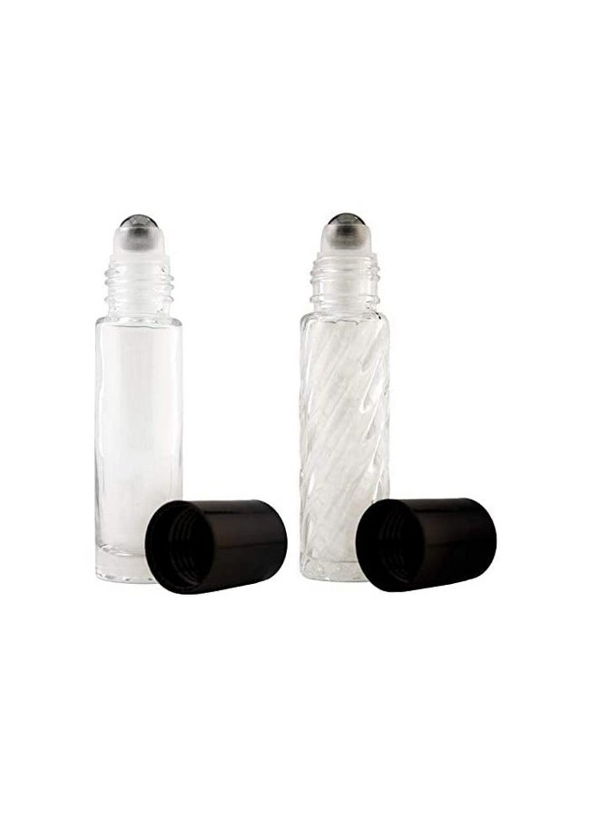 Caribbean Coastal Delights Caribbean Coastal Delights 2 Roll-on Refillable Glass Perfume Bottle Purse or Travel Size. Plain & Swirl 1/3oz .33 Fl. oz. 10ml.  - Image 1