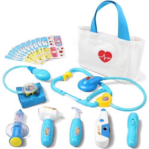 Liberry Doctor Kit for Toddlers 35 Years Old 18Piece Kids Doctor Bag Pretend Play Toys Durable Medical Kit with Toy Stethoscope Blue Doctor Gift for Boys Girls - Image 1
