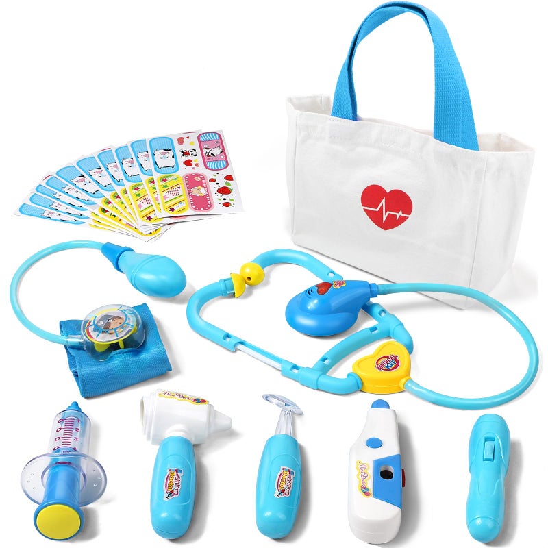 Liberry Doctor Kit for Toddlers 35 Years Old 18Piece Kids Doctor Bag Pretend Play Toys Durable Medical Kit with Toy Stethoscope Blue Doctor Gift for Boys Girls - Image 3