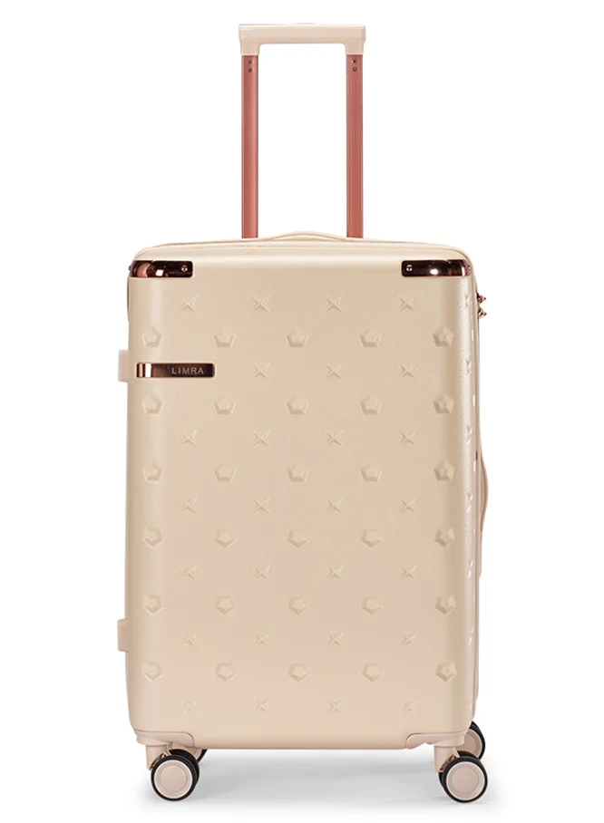 Limra Cabin Carry Check-In Luggage Trolley Size 20 inch Beige color