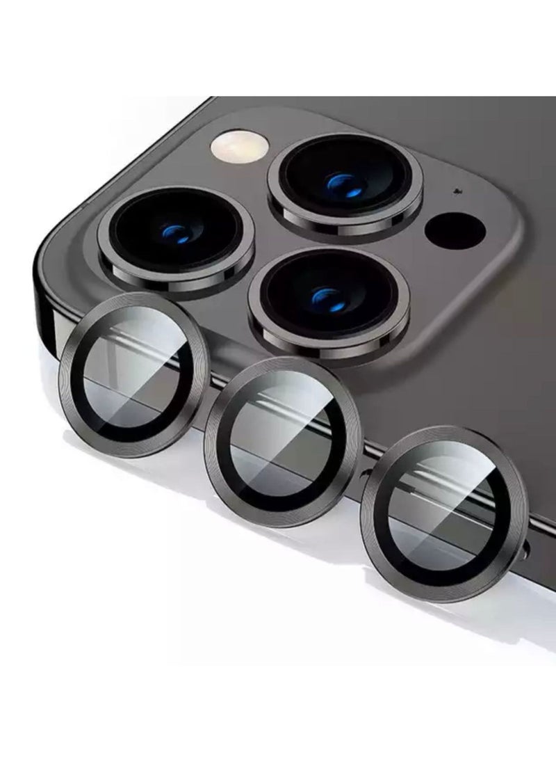 Anti-scratch Tempered Glass Camera Cover For iPhone13 Pro Max / 13 Pro (Black)  - Image 1