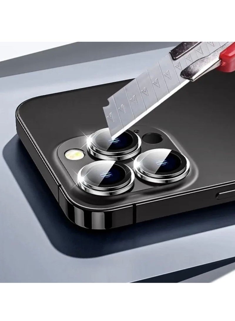 Anti-scratch Tempered Glass Camera Cover For iPhone13 Pro Max / 13 Pro (Black)  - Image 3