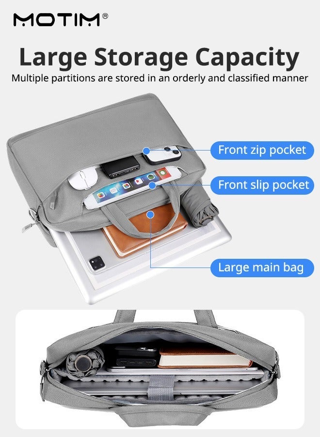 Motim 15.6-16 Inch Laptop Bag Case, Waterproof Computer Bag Laptop Sleeve with Airbag, Business Handbag Briefcase,  Large Capacity, Multiple Inner Pockets, Compatible with 15.6-16" Laptop Dell Inspiron 15.6, HP Pavilion 15.6 and so on - Image 4