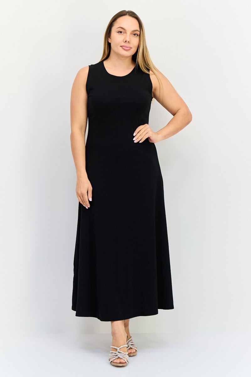 bebe Women Solid Midi Dress, Black - Image 1