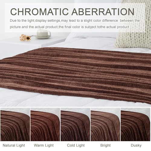 LONG CREATE Chenille Throw Blanket for Couch 60X 80 Twin Soft Cozy Throws with Fringe Tassel for Bed Sofa Chair Cover Lightweight Knitted Decorative Boho Blankets for Living Room Dark Brown - Image 3